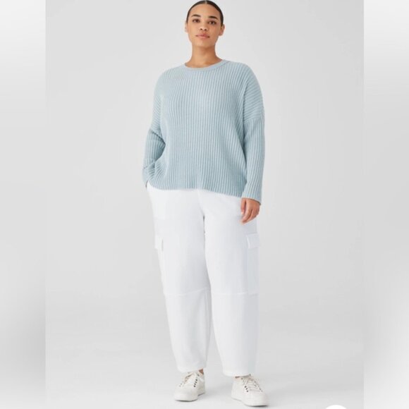 Eileen Fisher Washable Flex Ponte Cargo Lantern Pant in Color Ivory - Picture 5 of 6